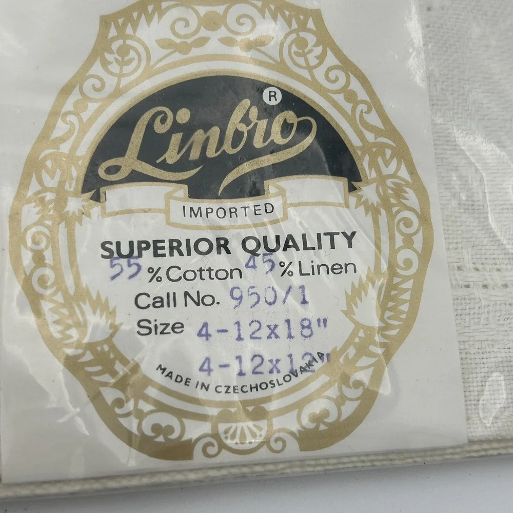 Vintage Linbro Linen/Cotton White Dinner 4-Dinner Napkins 4-Placemats New Sealed